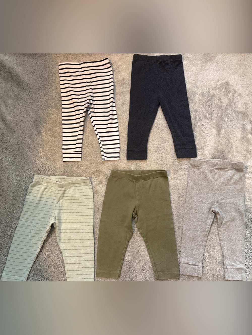 Cloud island Neutral & Carter’s Olive Leggings Pack - 5 Pair